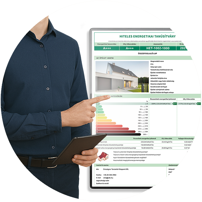 Energetikai tanúsítvány illusztráció